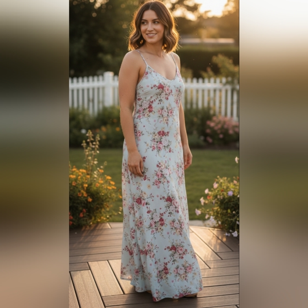 Floral Spaghetti Strap Maxi Dress